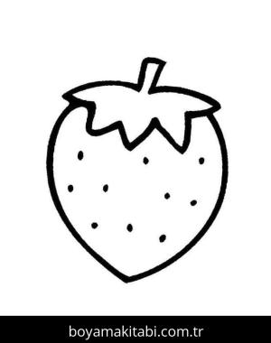 Çilek boyama sayfası – çocuk aktivitesi, PDF indir