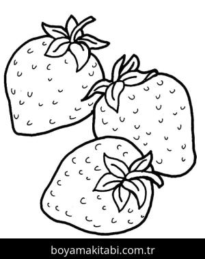 Çilek boyama sayfası – çocuklar için, çizgi film temalı