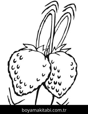 Çilek boyama sayfası – boyama çalışması, yaratıcılığı geliştirir