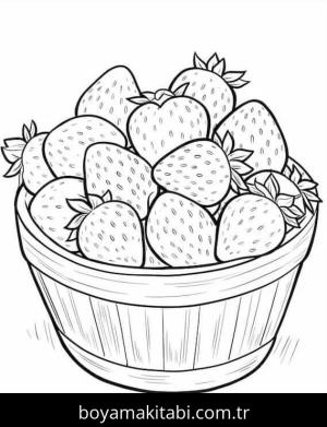Çilek boyama sayfası – yaratıcılık, eğlenceli etkinlik