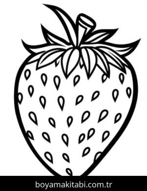 Çilek boyama sayfası – sanatsal çalışma, çocuklar için