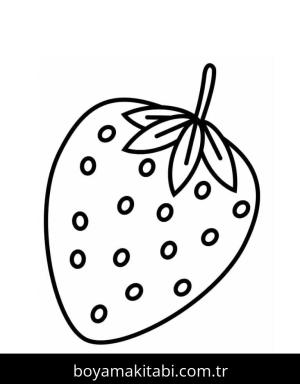 Çilek boyama sayfası – kolay boyama, eğitici aktivite