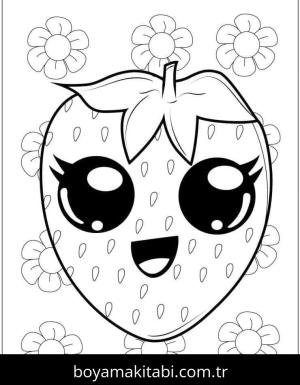 Çilek boyama sayfası – boyama çalışması, yaratıcılığı geliştirir