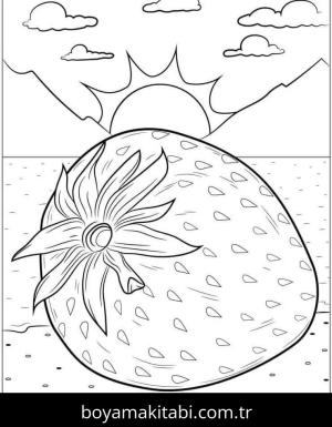 Çilek boyama sayfası – eğitici aktivite, yaratıcılık