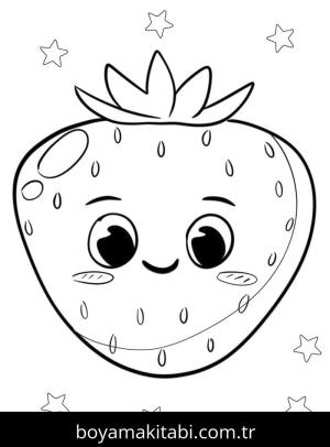 Çilek boyama sayfası – eğitici aktivite, yaratıcılık