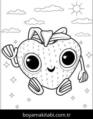 Çilek boyama sayfası – yaratıcılığı geliştirir, keyifli zaman