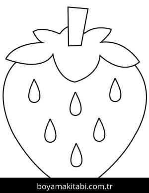 Çilek boyama sayfası – evde etkinlik, ücretsiz yazdır