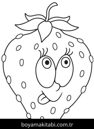 Çilek boyama sayfası – ücretsiz yazdır, boyama etkinliği