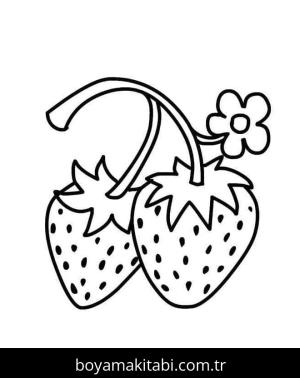 Çilek boyama sayfası – yaratıcılık, eğlenceli etkinlik