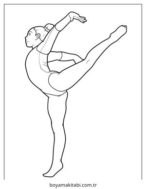 Cimnastik boyama sayfası – eğlenceli etkinlik, el becerilerini geliştirir