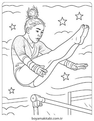 Cimnastik boyama sayfası – boyama etkinliği, çocuk aktivitesi