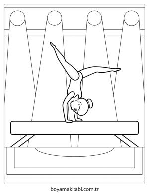 Cimnastik boyama sayfası – el becerilerini geliştirir, boyama çalışması