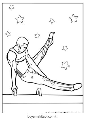 Cimnastik boyama sayfası – keyifli zaman, renkli çizimler