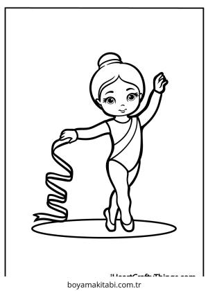 Cimnastik boyama sayfası – boyama etkinliği, çocuk aktivitesi