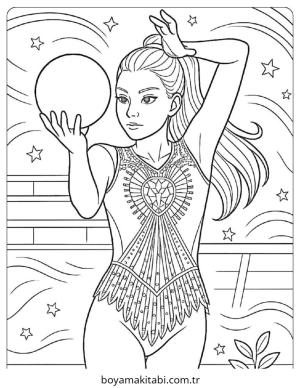 Cimnastik boyama sayfası – evde etkinlik, ücretsiz yazdır