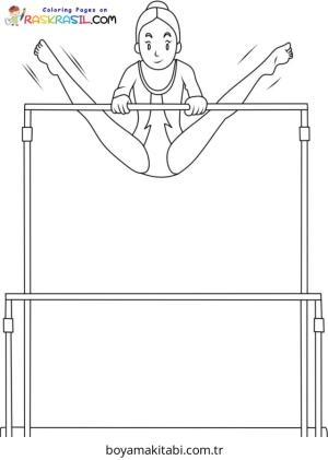 Cimnastik boyama sayfası – okul öncesi, evde etkinlik
