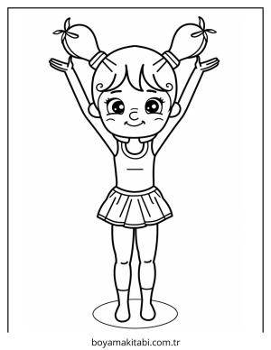 Cimnastik boyama sayfası – basit çizim, kolay boyama