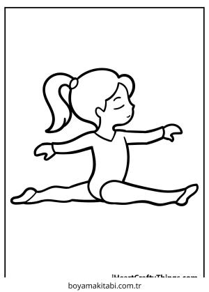 Cimnastik boyama sayfası – renkli çizimler, okul öncesi
