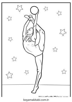 Cimnastik boyama sayfası – kolay boyama, eğitici aktivite