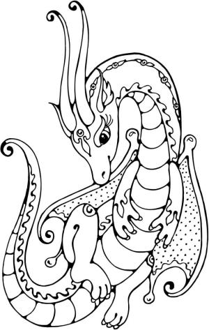 Çin Ejderhası boyama sayfası,  coloring page, Güzel çin Ejderhası, 