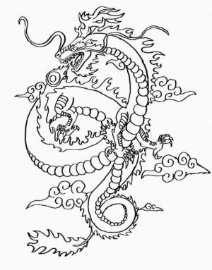 Çin Ejderhası boyama sayfası,  coloring page, Uzun çin Ejderhası, 