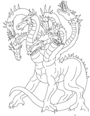 Çin Ejderhası boyama sayfası,  coloring page, Yedi Başlı Ejderha, 