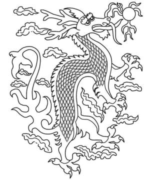 Çin Ejderhası boyama sayfası,  coloring page, üzgün çin Ejderhası, 