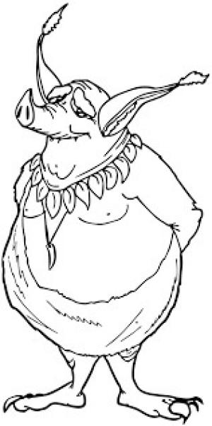 Cin boyama sayfası,  coloring page, Domuz Elf, 