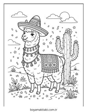 Cinco de Mayo boyama sayfası – el becerilerini geliştirir, boyama çalışması