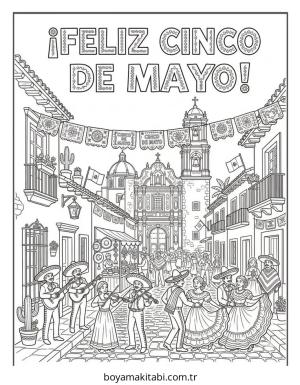 Cinco de Mayo boyama sayfası – eğlenceli etkinlik, el becerilerini geliştirir