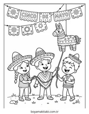 Cinco de Mayo boyama sayfası – okul öncesi, evde etkinlik