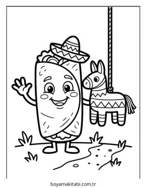 Cinco de Mayo boyama sayfası – yaratıcılığı geliştirir, keyifli zaman