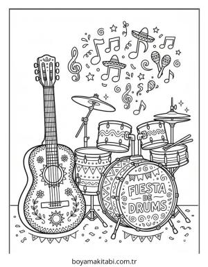 Cinco de Mayo boyama sayfası – sanatsal çalışma, çocuklar için