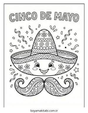 Cinco de Mayo boyama sayfası – okul öncesi, evde etkinlik