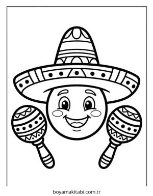 Cinco de Mayo boyama sayfası – kolay boyama, eğitici aktivite