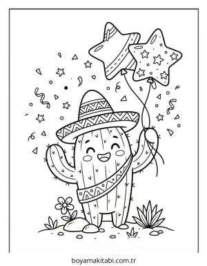Cinco de Mayo boyama sayfası – eğlenceli etkinlik, el becerilerini geliştirir