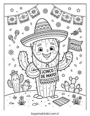 Cinco de Mayo boyama sayfası – boyama çalışması, yaratıcılığı geliştirir