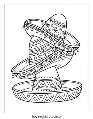 Cinco de Mayo boyama sayfası – çocuk aktivitesi, PDF indir