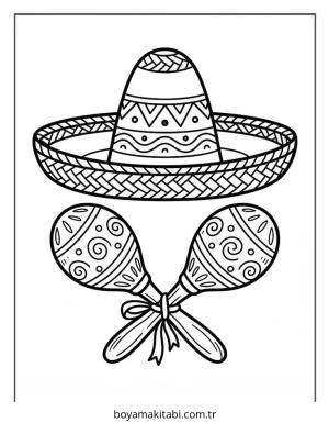 Cinco de Mayo boyama sayfası – PDF indir, sevimli karakter
