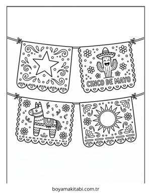 Cinco de Mayo boyama sayfası – yaratıcılık, eğlenceli etkinlik