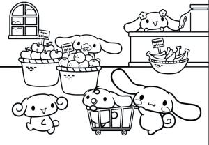 Cinnamoroll boyama sayfası,  coloring page, Gülümseyen Cinnamoroll çiz, 