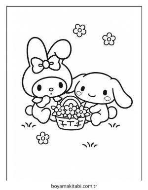 Cinnamoroll boyama sayfası – renkli çizimler, okul öncesi