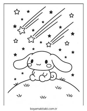 Cinnamoroll boyama sayfası – kolay boyama, eğitici aktivite