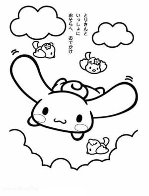 Cinnamoroll boyama sayfası,  coloring page, Yazdırılabilir Cinnamoroll Resmini Çiz, 