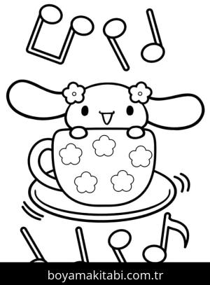Cinnamoroll boyama sayfası – evde etkinlik, ücretsiz yazdır