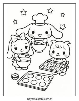 Cinnamoroll boyama sayfası – çocuk aktivitesi, PDF indir
