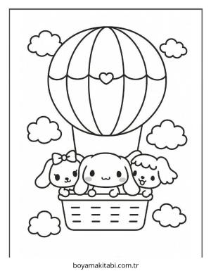 Cinnamoroll boyama sayfası – sevimli karakter, sanatsal çalışma