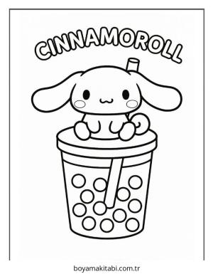 Cinnamoroll boyama sayfası – el becerilerini geliştirir, boyama çalışması