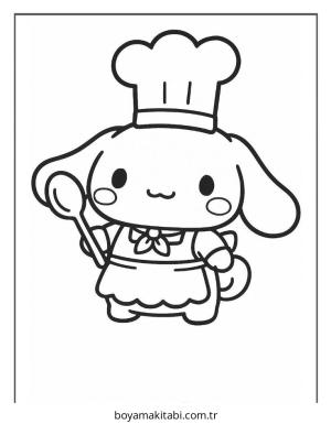 Cinnamoroll boyama sayfası – basit çizim, kolay boyama