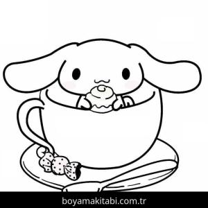 Cinnamoroll boyama sayfası – sanatsal çalışma, çocuklar için